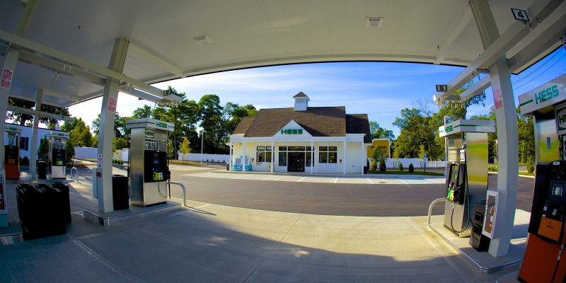 Hess Gas Station Commack Under the canopy